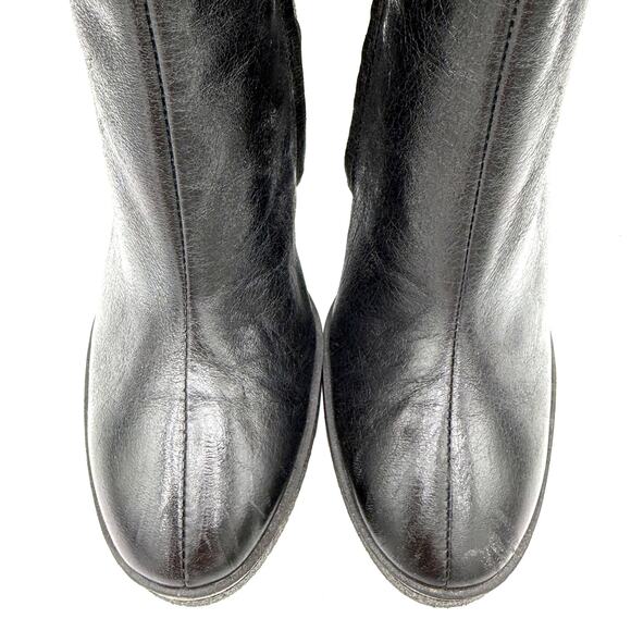 Zara Black Leather Knee High Boots with Shearling NWOT Size 40 / 9 - Picture 6 of 10